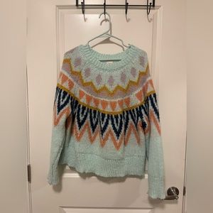 Mint patterned sweater